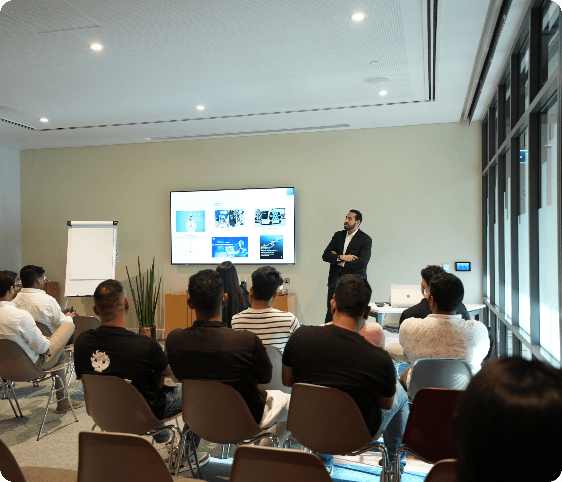 Jay Larik presenting a Spark AI workshop in Dubai