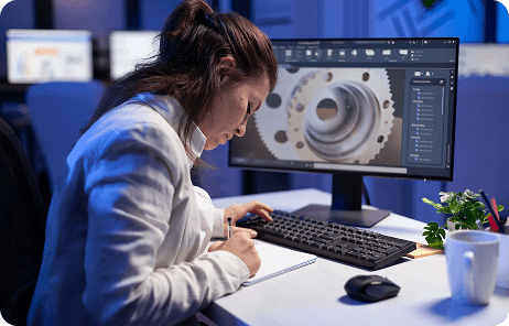 Person working on repetitive tasks