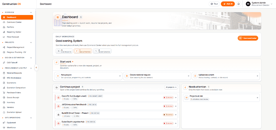 Construction AI product screenshot