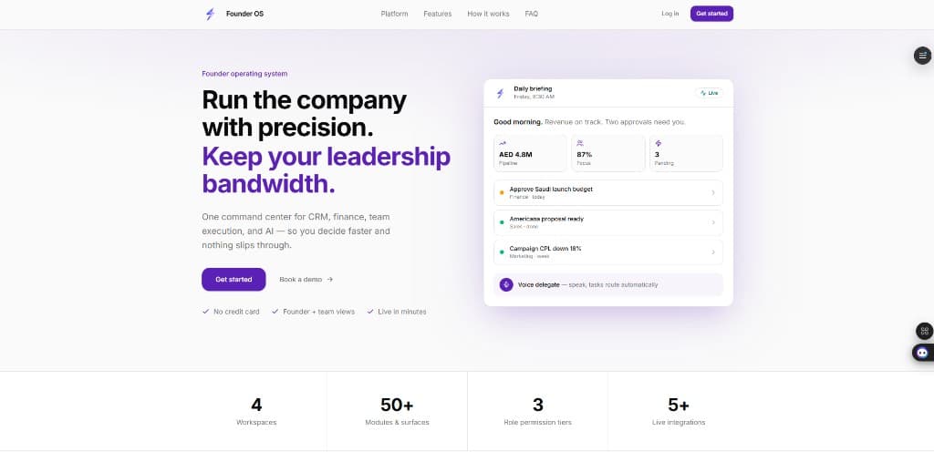 Founder OS product screenshot