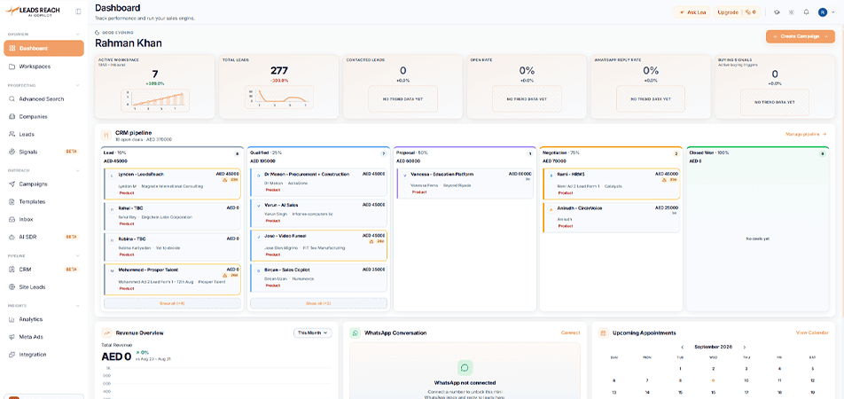 Leads Reach AI product screenshot