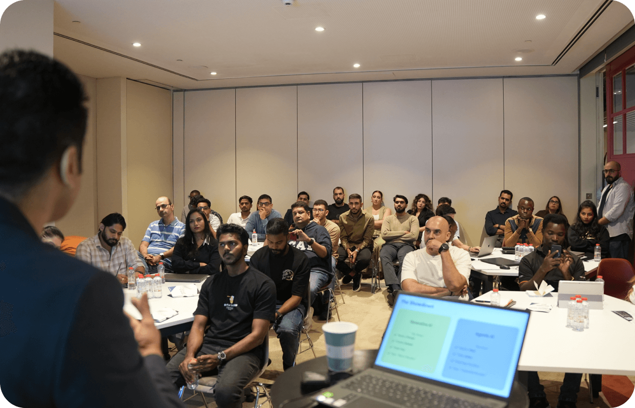 Workshop attendees in a Spark AI training session at Rove Downtown Dubai