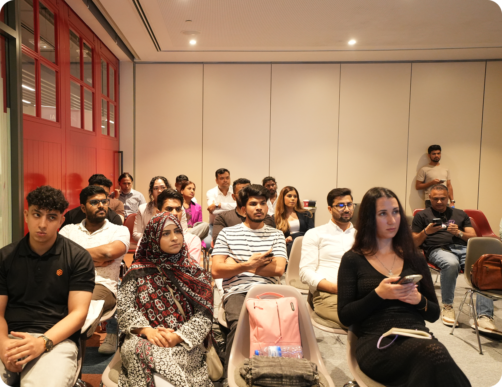 Workshop attendees in a training session
